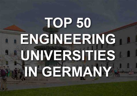 Top 50 Best Engineering Universities in Germany Rank | Enggatta