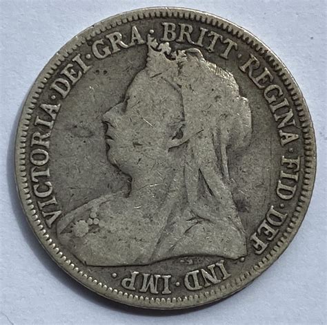 1898 Queen Victoria Silver One Shilling M J Hughes Coins