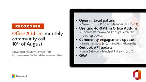 Office Add Ins Developer Platform Community Call August 10 2022