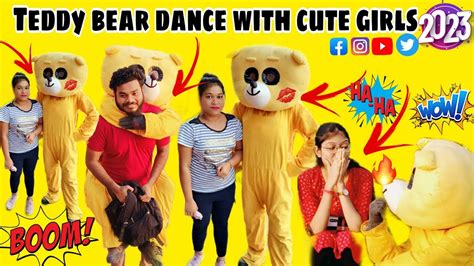 Teddy Bear Dance With Cute Girl With Reaction Public Prank Teddy