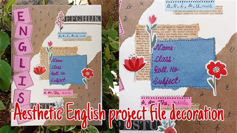 Easy English Project File Decoration Idea Aesthetic English Project File Notebook Decoration