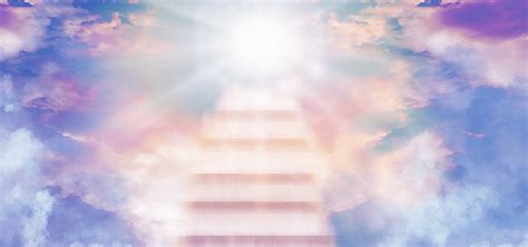 Stairway To Heaven Stairs In Sky Concept White Clouds Concept Religion ...