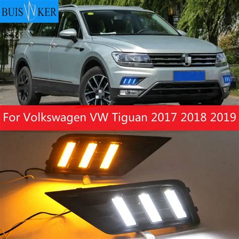 1pair Car Light For Volkswagen Vw Tiguan 2017 2018 2019 Drl Daytime