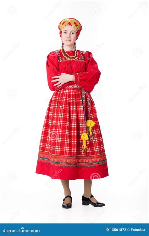 Woman in Russian Traditional Clothing Stock Photo - Image of beautiful ...