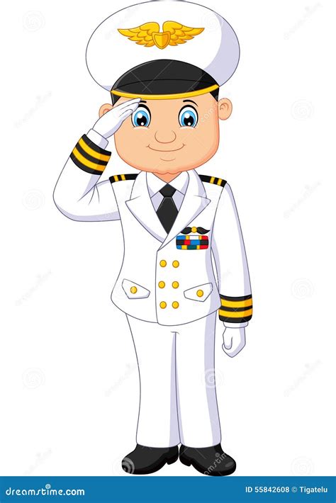 Cartoon Captain Sailor In Uniform On The Ship | CartoonDealer.com #16232009