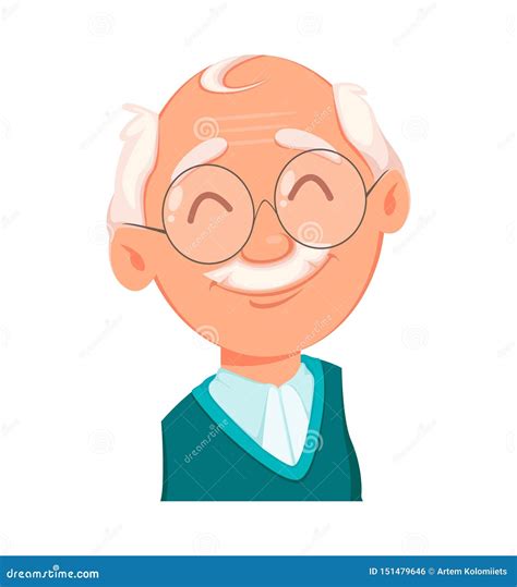 Expresión De La Cara Del Abuelo Alegre Ilustración Del Vector