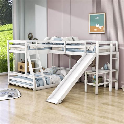 Bunk Bed With Slide And Desk