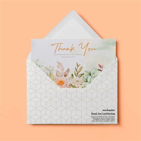 Free Thank You Card Mockup Psd Template Mockup Den