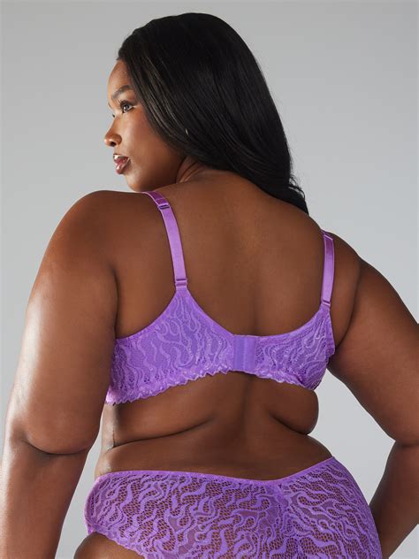 Fast Lane Lace Unlined Plunge Bra In Purple Savage X Fenty Germany