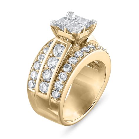 Diamond Engagement Ring 3 1 2 Ct Tw Princess Round 14k Yellow Gold Jared