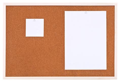 Premium Photo Two Sheets Of Paper On Bulletin Cork Board