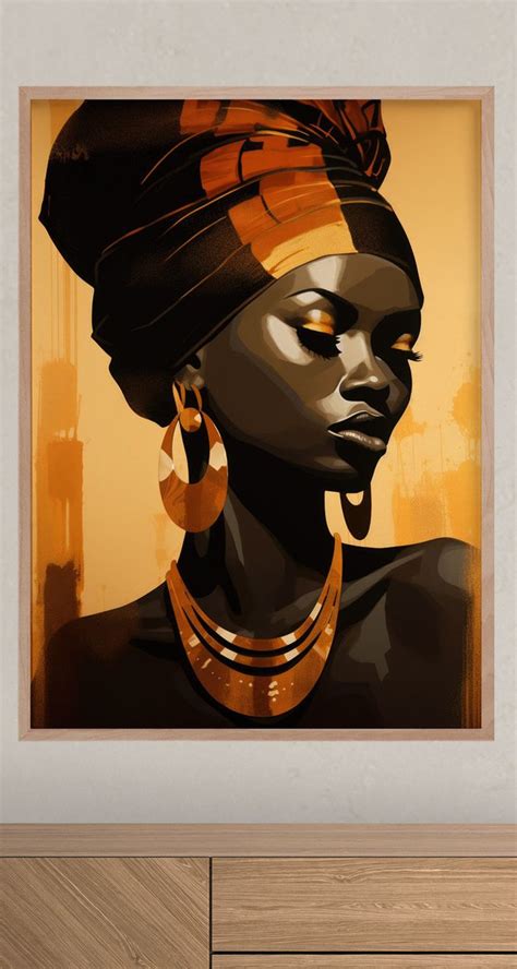 Beautiful African Lady Portrait Ethnic Art Oil Painting Original Canvas