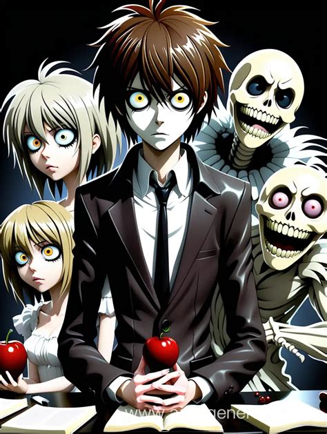 Dark Anime Death Note Art in Tim Burton Style | AI Art Generator