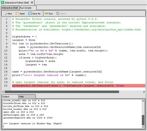 Python Shell — RenderDoc documentation