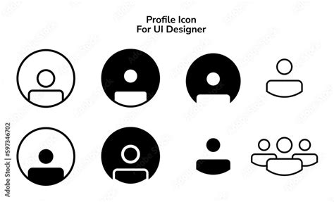 User Icon Set Person Sign And Symbol People Iconprofile Vector Outline People Symbol Avatar