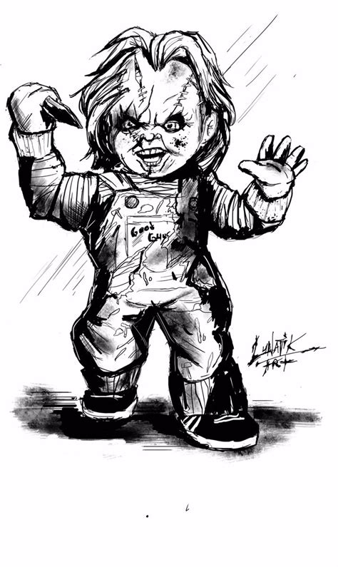 Chucky With Knife Drawing