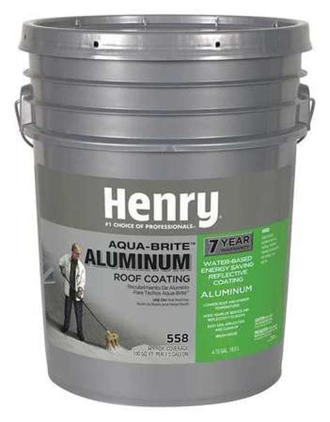 Henry He558018 Aluminum Roof Coating 5 Gal Pail Silver