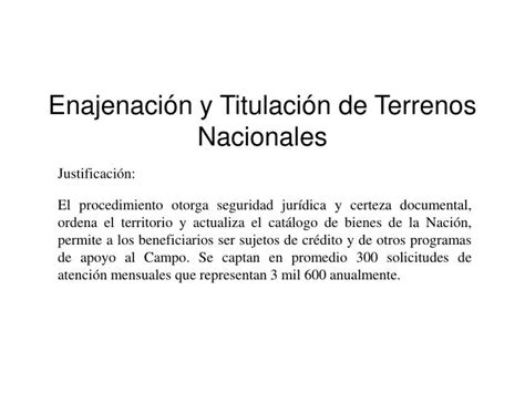 Ppt Enajenaci N Y Titulaci N De Terrenos Nacionales Powerpoint