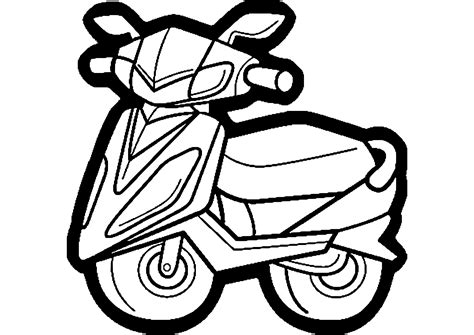 Coloriages Scooter Transport Dessins Colorier Coloriages