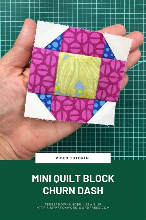 Mini Churn Dash Quilt Block Tiny Quilt Qal Sewn Up