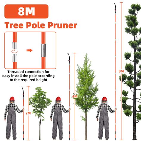 Manual Pole Saw Extendable Tree Pruner 7 3 27ft Fiberglass Pole Hook Cutter Tool Ebay