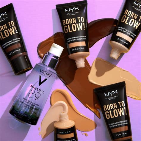 Nyx Born To Glow Naturally Radiant Foundation Nyx Born To Glow Nyx Cosmetics Vichy Mineral 89