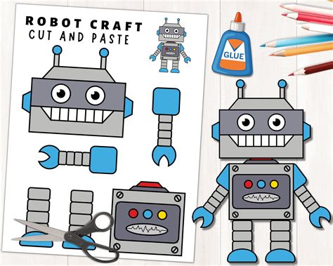 Printable Robot Craft Template For Kids Build A Robot Color Cut And