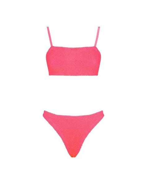 Hunza G Gigi Two Piece Bikini Set In Pink Lyst