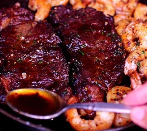 One Pan Garlic Butter Steak And Shrimp Recipe