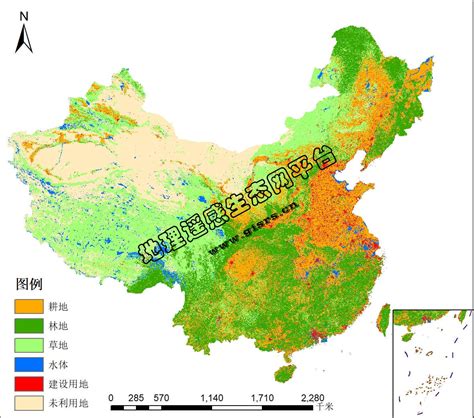 全国30m土地利用数据服务 地理遥感生态网