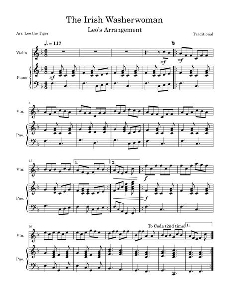 Arrangement The Irish Washerwoman Misc Traditional Sheet Music For