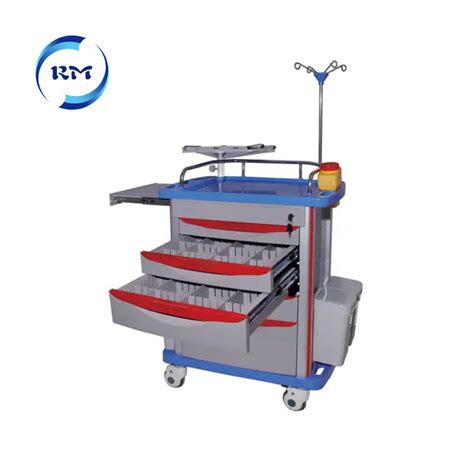 Hospital Icu Medical Abs Nursing Crash Cart Emergency Trolley China