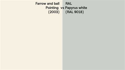 Farrow And Ball Pointing 2003 Vs Ral Papyrus White Ral 9018 Side By Side Comparison