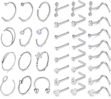 20g Surgical Steel Titanium IP Rainbow 8mm Small Nose Hoop Nose