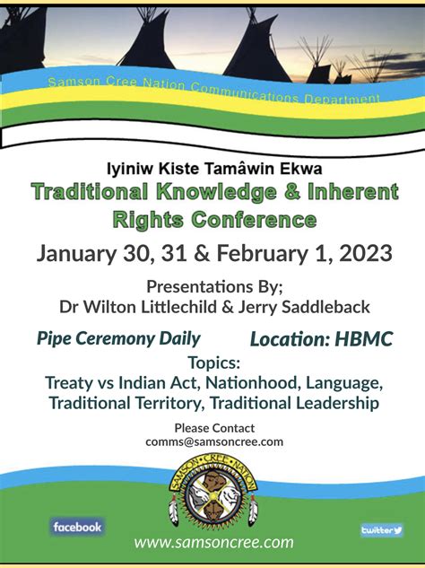 Samson Cree Nation Traditional Knowledge And Inherent Rights Conference