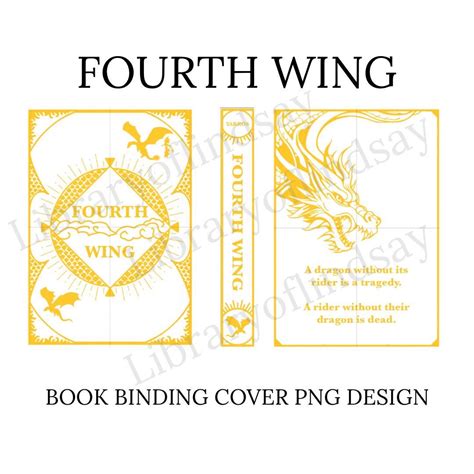 Fourth Wing Book Cover Design PNG File, Cover Art, Vinyl Design, Book ...