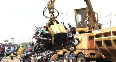 Lagos Govt Crushes Over 1500 Seized Motorcycles Over Violation Of