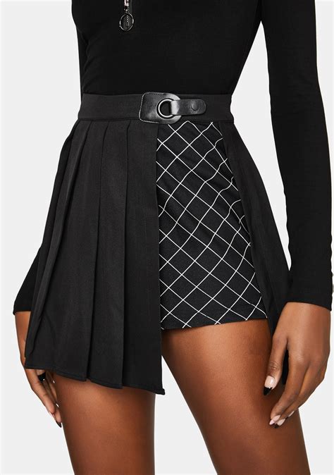 Punk Rave Layered Half Pleated Mini Skirt Dolls Kill