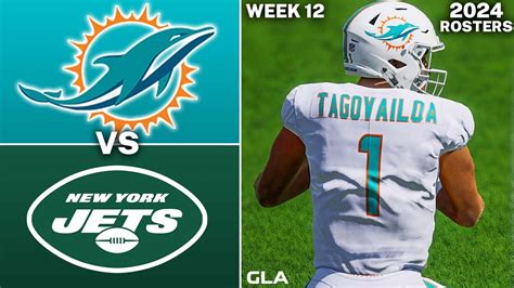 Dolphins Vs Jets Simulation Week 12 Madden 24 Rosters Ps5 Youtube