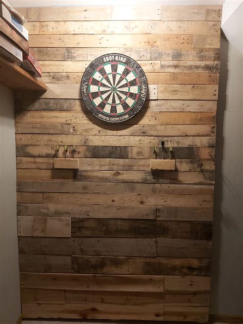 Woodworking Hub Dart Board Wall Made From Reclaimed Pallet Wood