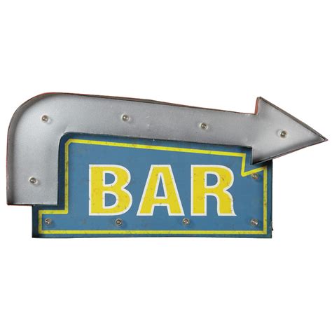 BLUE METAL ARROW BAR SIGN | Royal Billiard & Recreation