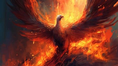 Premium Photo | Phoenix rising from ashes Fantasy concept Illustration ...