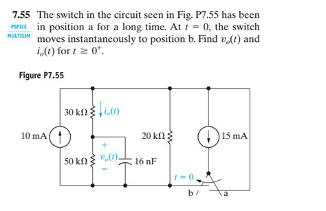 Solved The Switch In The Circuit Seen In Fig P Has Been Chegg