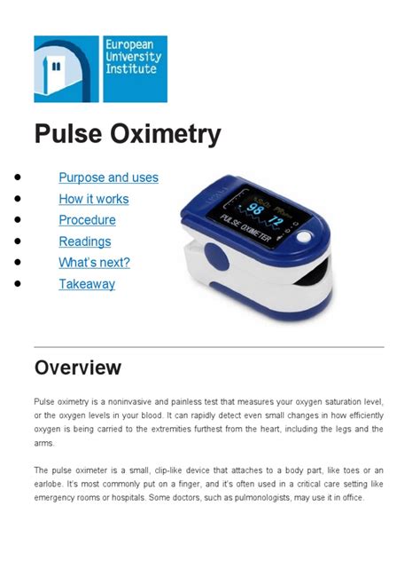 A Comprehensive Overview of Pulse Oximetry: Its Purpose, Procedure ...