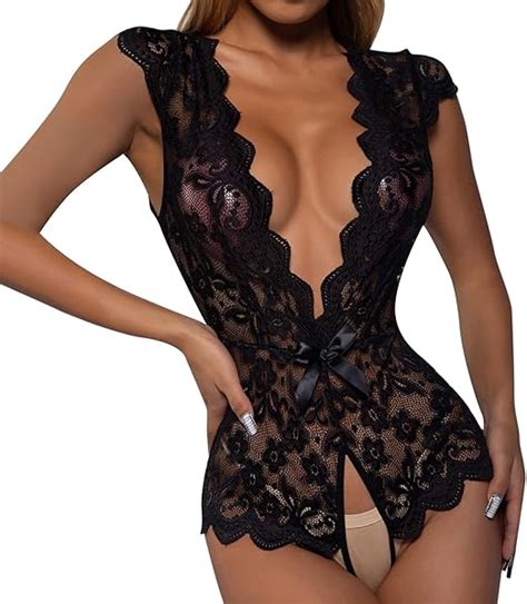 Robe De Nuit Sexy Pour Femme Lingerie Sexy En Dentelle Body En V