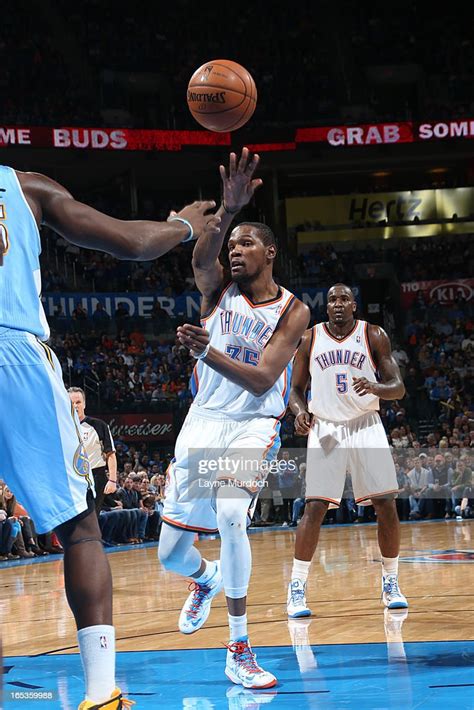 Kevin Durant Of The Oklahoma City Thunder Passes The Ball Against The