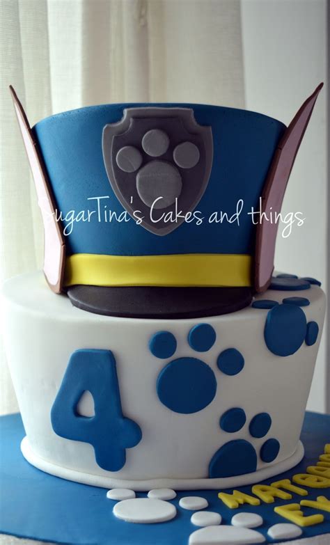 Chase Cake A two level topsy turvy cake!! The hat of the famous dog ...