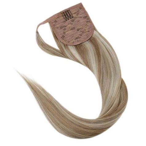 Clip In Ponytail Ash Brown With Platinum Blonde 8P60 Runature Clip