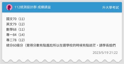 112統測設計群 成績請益 升大學考試板 Dcard