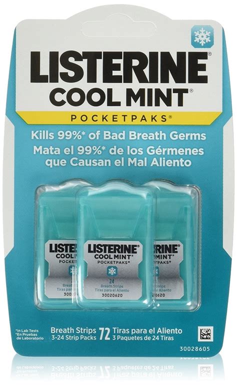 Listerine Cool Mint Pocket Paks Fresh Breath Strips 72 Breath Strips 3